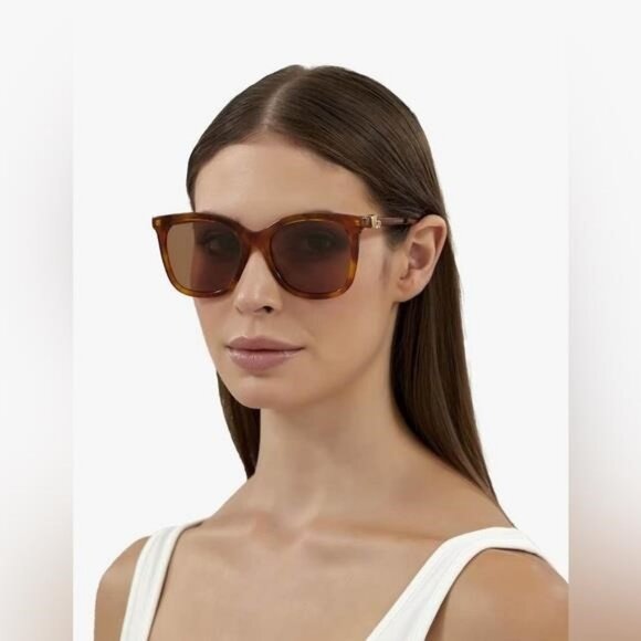 New- Authentic 💯GG1071S 003 55 GUCCI HAVANA CAT-EYE SUNGLASSES - Picture 10 of 16